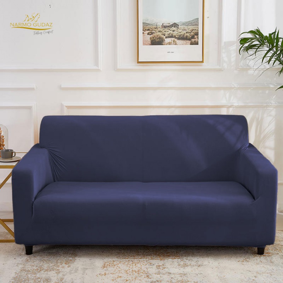 Navy Blue Jersey Fitted  Sofa Cover Set | Comfortable Couch Cover